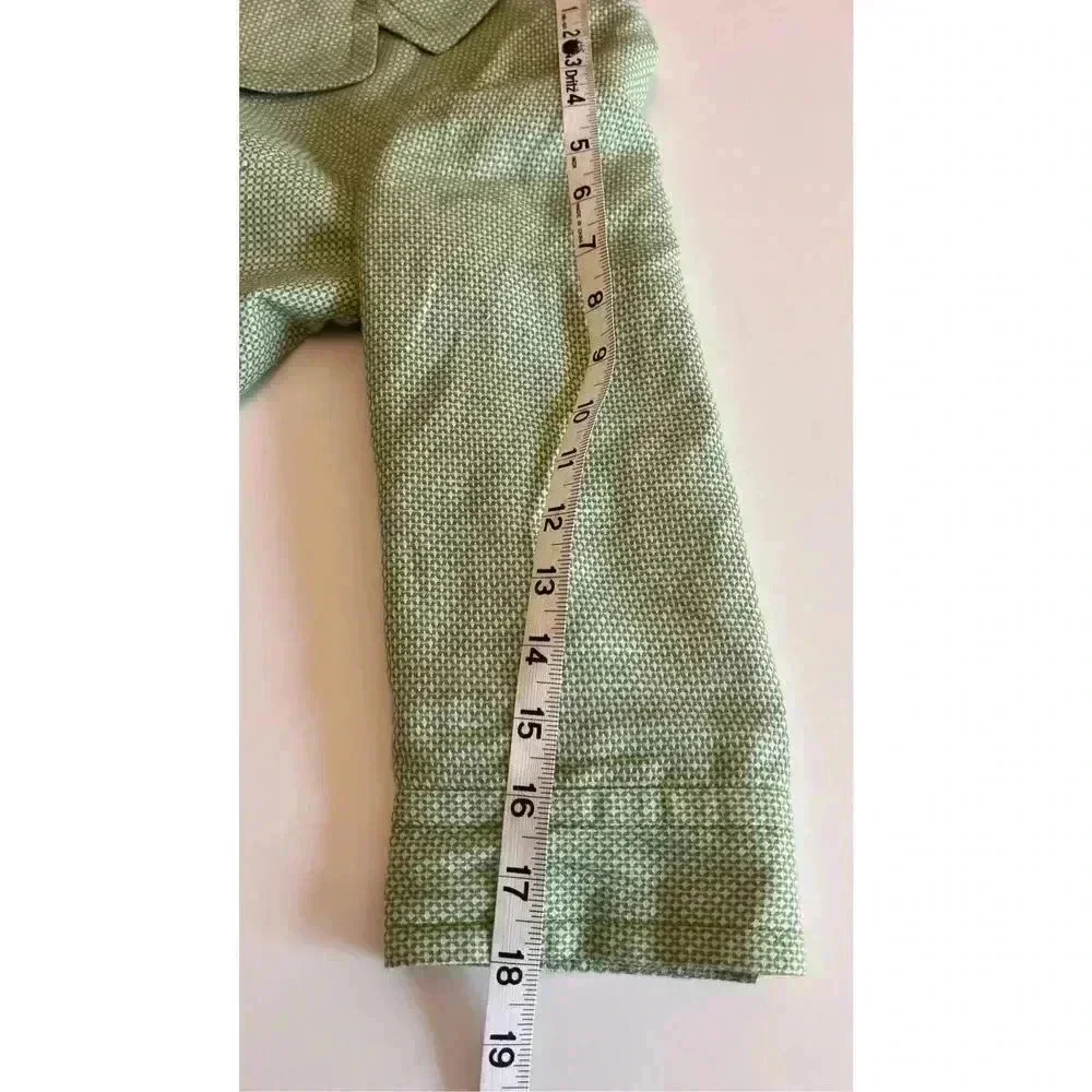 Halogen Womens Sage Green Linen Blend Lined Two Button Blazer Jacket Size Medium